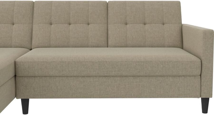 Notio Living Loft24 Hartford Slaapbank 3 zits met opbergruimte in linnen look cappuccino (82 x 213 x 153 cm) - Foto 7