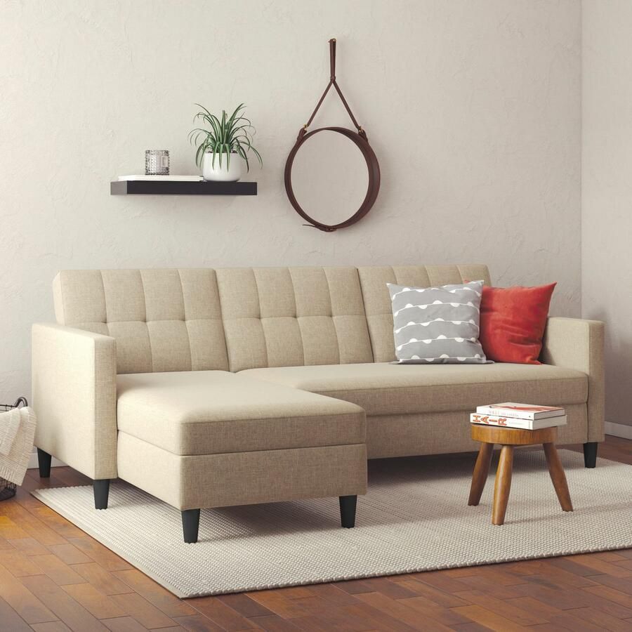 Notio Living Loft24 Hartford Slaapbank 3 zits met opbergruimte in linnen look cappuccino (82 x 213 x 153 cm) - Foto 2