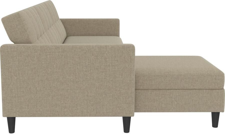 Notio Living Loft24 Hartford Slaapbank 3 zits met opbergruimte in linnen look cappuccino (82 x 213 x 153 cm) - Foto 5