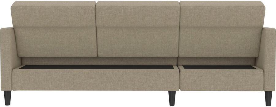 Notio Living Loft24 Hartford Slaapbank 3 zits met opbergruimte in linnen look cappuccino (82 x 213 x 153 cm) - Foto 11