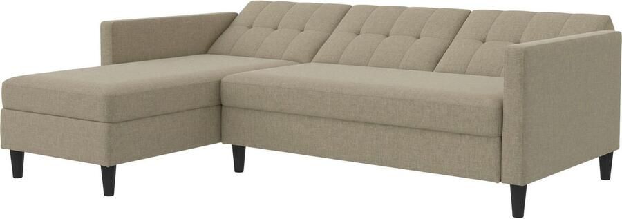 Notio Living Loft24 Hartford Slaapbank 3 zits met opbergruimte in linnen look cappuccino (82 x 213 x 153 cm) - Foto 12