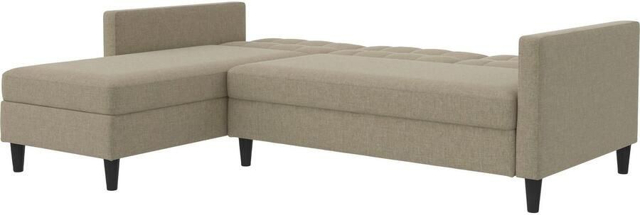 Notio Living Loft24 Hartford Slaapbank 3 zits met opbergruimte in linnen look cappuccino (82 x 213 x 153 cm) - Foto 13