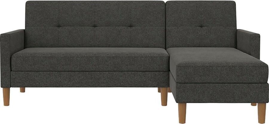 Dorel Home Hoekbank Lilly L-vorm met bedfunctie récamier aan beide kanten te monteren zithoogte 43 cm - Foto 13
