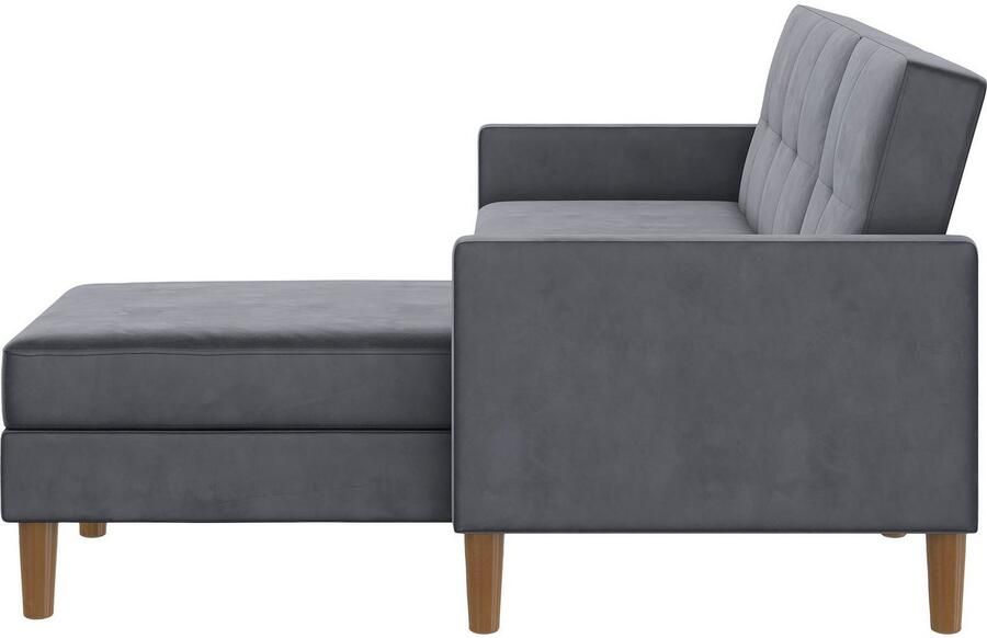 Dorel Home Hoekbank Lilly L-vorm met bedfunctie récamier aan beide kanten te monteren zithoogte 43 cm - Foto 11