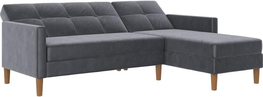 Dorel Home Hoekbank Lilly L-vorm met bedfunctie récamier aan beide kanten te monteren zithoogte 43 cm - Foto 16