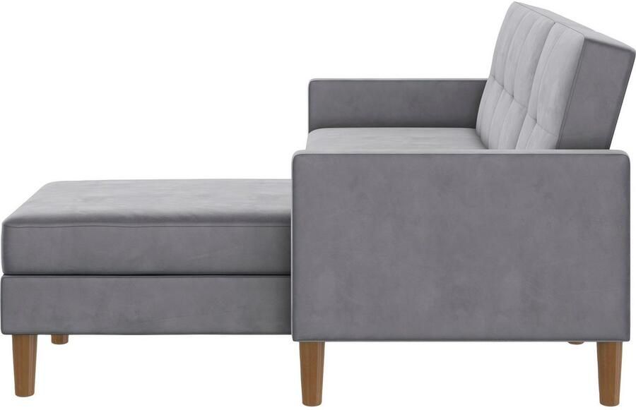 Dorel Home Hoekbank Lilly L-vorm met bedfunctie récamier aan beide kanten te monteren zithoogte 43 cm - Foto 11