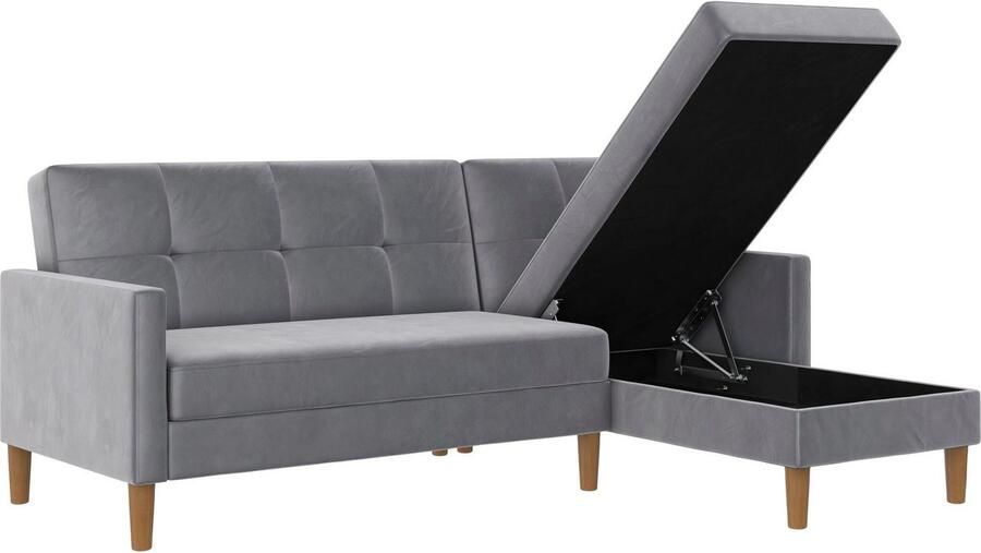 Dorel Home Hoekbank Lilly L-vorm met bedfunctie récamier aan beide kanten te monteren zithoogte 43 cm - Foto 12