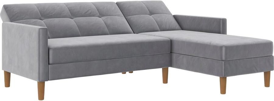 Dorel Home Hoekbank Lilly L-vorm met bedfunctie récamier aan beide kanten te monteren zithoogte 43 cm - Foto 16