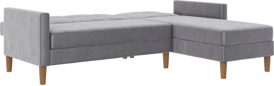 Dorel Home Hoekbank Lilly L-vorm met bedfunctie récamier aan beide kanten te monteren zithoogte 43 cm - Foto 17