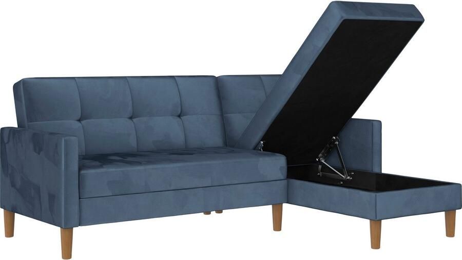 Dorel Home Hoekbank Lilly L-vorm met bedfunctie récamier aan beide kanten te monteren zithoogte 43 cm - Foto 11