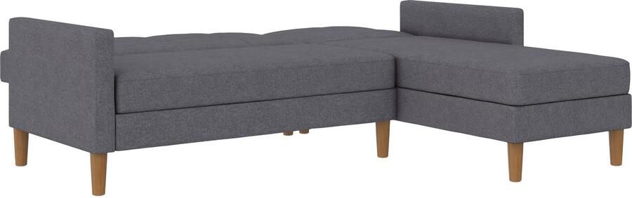 Dorel Home Hoekbank Lilly L-vorm met bedfunctie récamier aan beide kanten te monteren zithoogte 43 cm - Foto 18