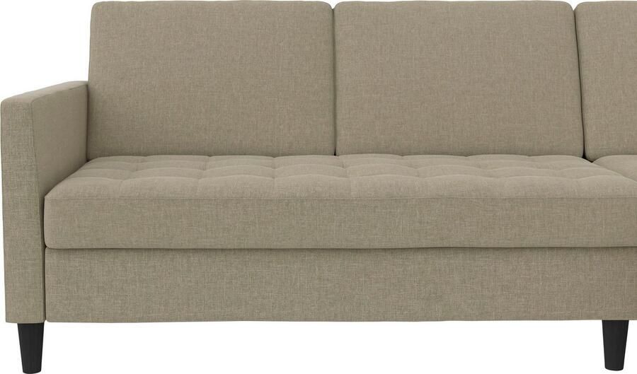 Notio Living Presley Slaapbank 3-zits met chaise longue in linnen cappuccino (82 x 213 x 154 cm) - Foto 11