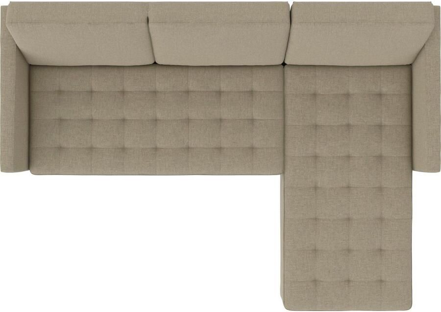 Notio Living Presley Slaapbank 3-zits met chaise longue in linnen cappuccino (82 x 213 x 154 cm) - Foto 10