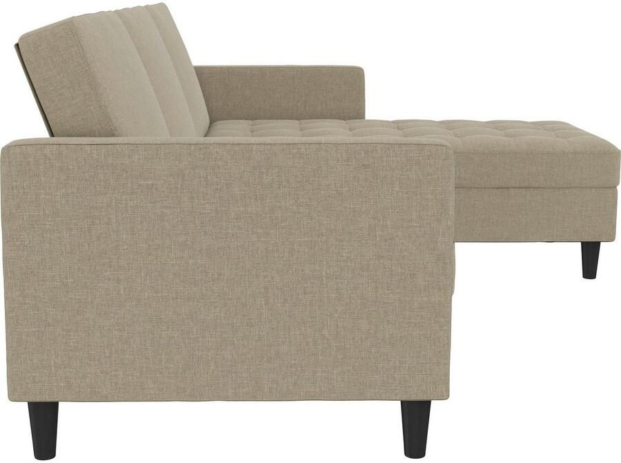 Notio Living Presley Slaapbank 3-zits met chaise longue in linnen cappuccino (82 x 213 x 154 cm) - Foto 9