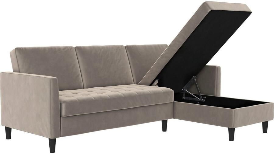 Dorel Home Hoekbank Presley L-vorm Hoekbank met bedfunctie en bergruimte verstelbare rugleuning - Foto 12