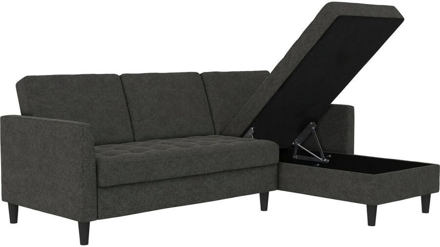 Dorel Home Hoekbank Presley L-vorm Hoekbank met bedfunctie en bergruimte verstelbare rugleuning - Foto 13