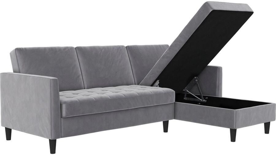 Dorel Home Hoekbank Presley L-vorm Hoekbank met bedfunctie en bergruimte verstelbare rugleuning - Foto 12