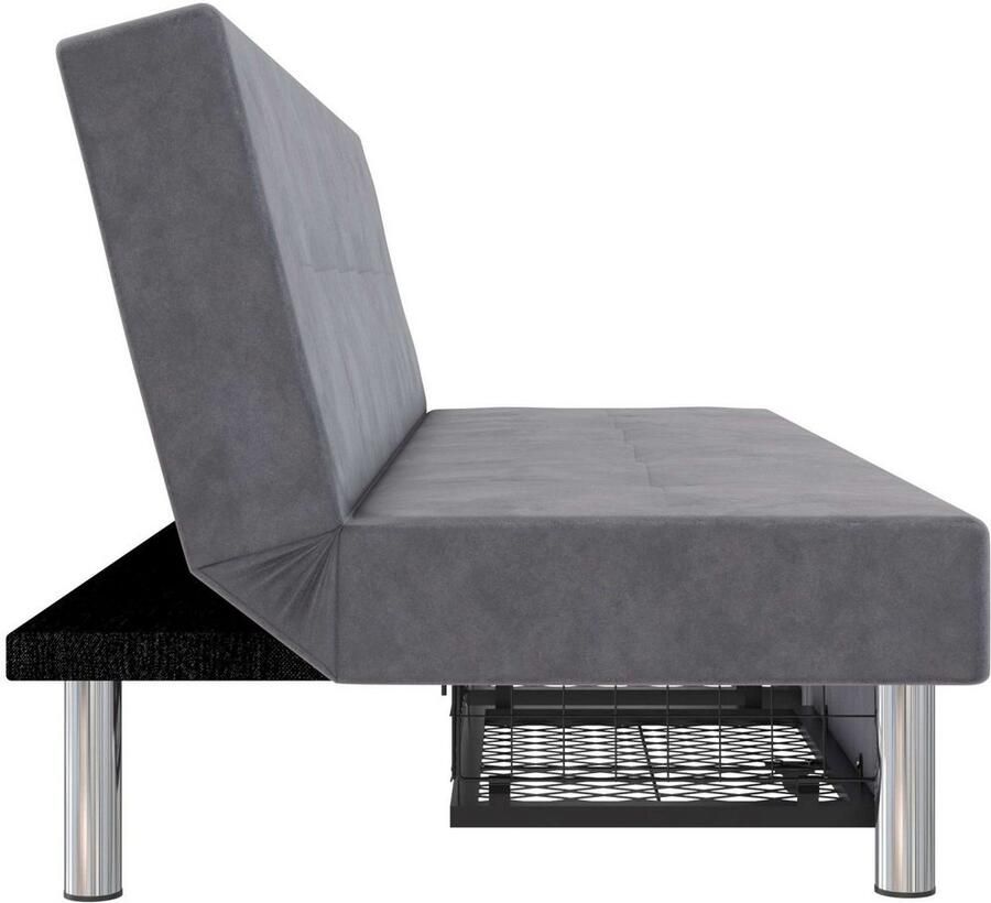Notio Living Erica Futon met opbergruimte in lichtgrijze microvezel - Foto 2