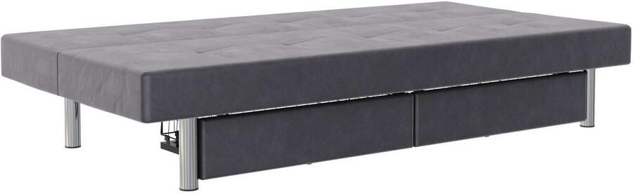 Notio Living Erica Futon met opbergruimte in lichtgrijze microvezel - Foto 5