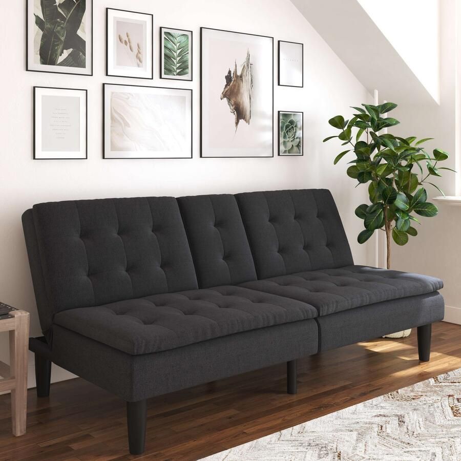 Notio Living Maine Slaapbank 3-zits in stof antraciet (81 x 191 x 91 cm) - Foto 5