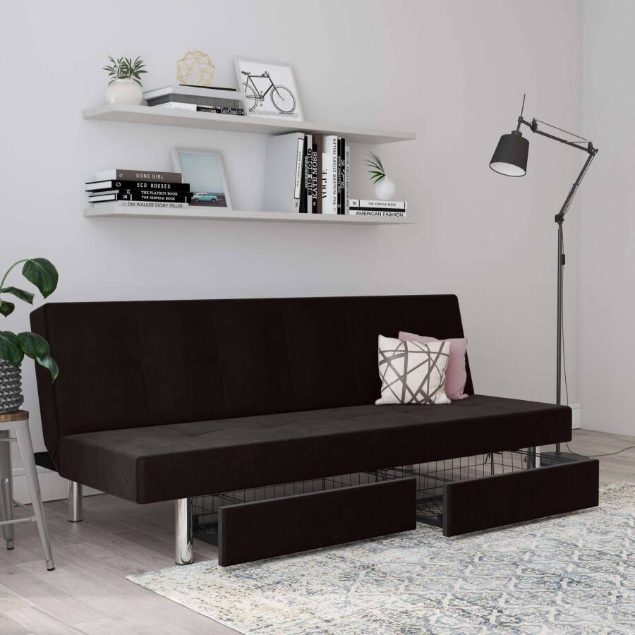 Notio Living Erica Futon met opbergruimte in antraciet microvezel - Foto 7