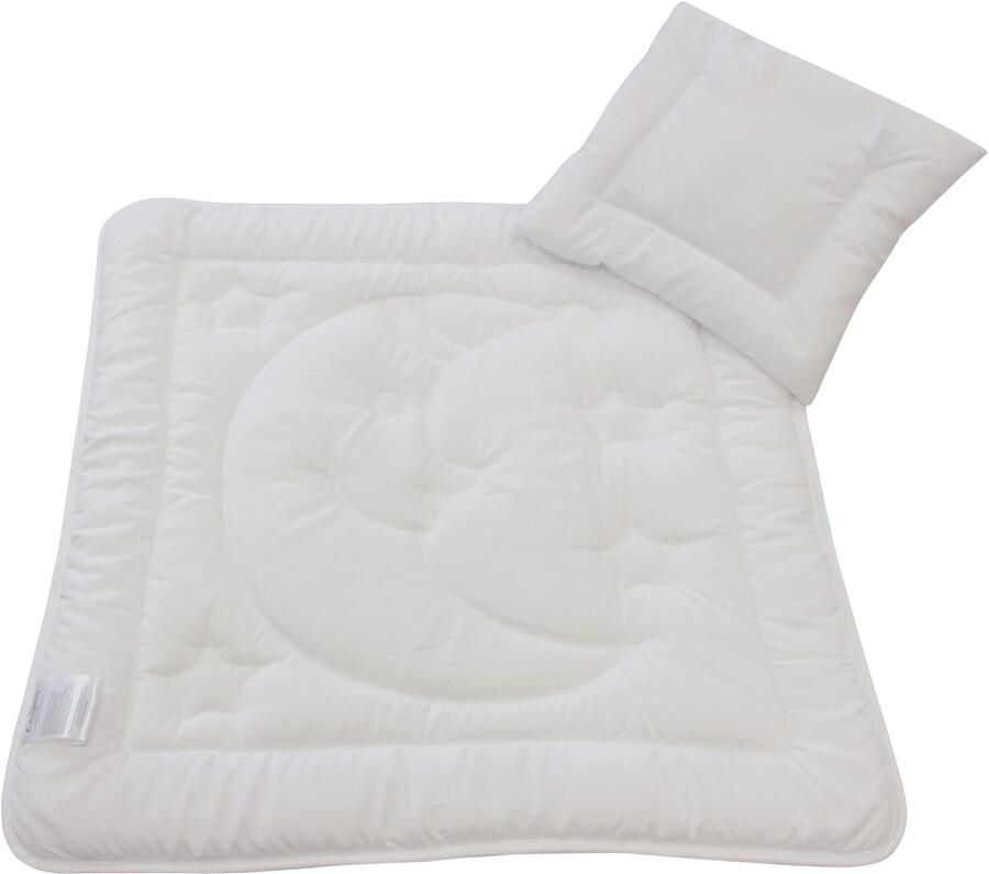 Dreams Synthetisch dekbed + hoofdkussen Maan en sterren Praktische set voor baby's en peuters (voordeelset)