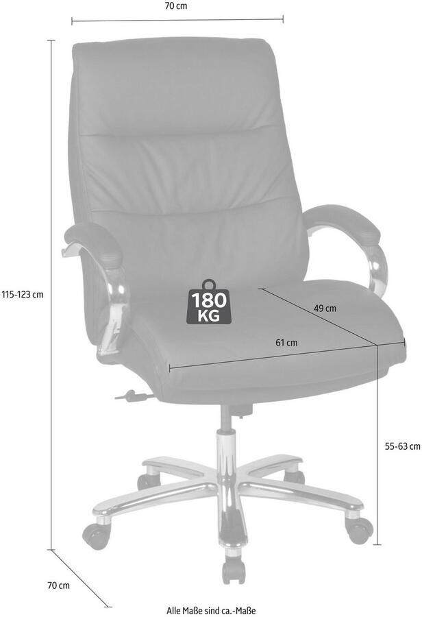 Duo Collection Bureaustoel Bureau stoel Federico 180 kg Federkern tot 180kg robuust (1 stuk) - Foto 3