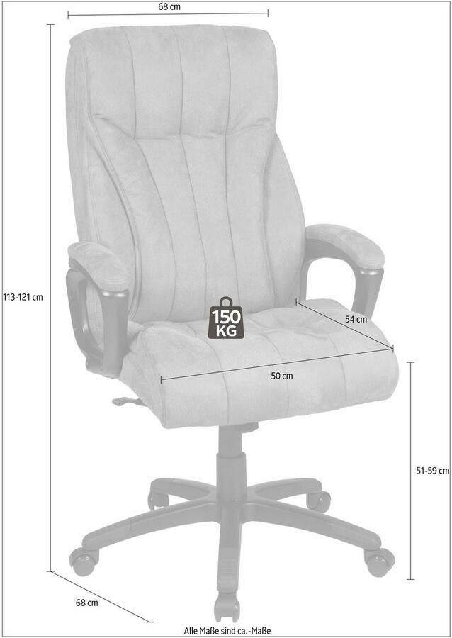 Duo Collection Bureaustoel John XXL met gestoffeerde armleuningen