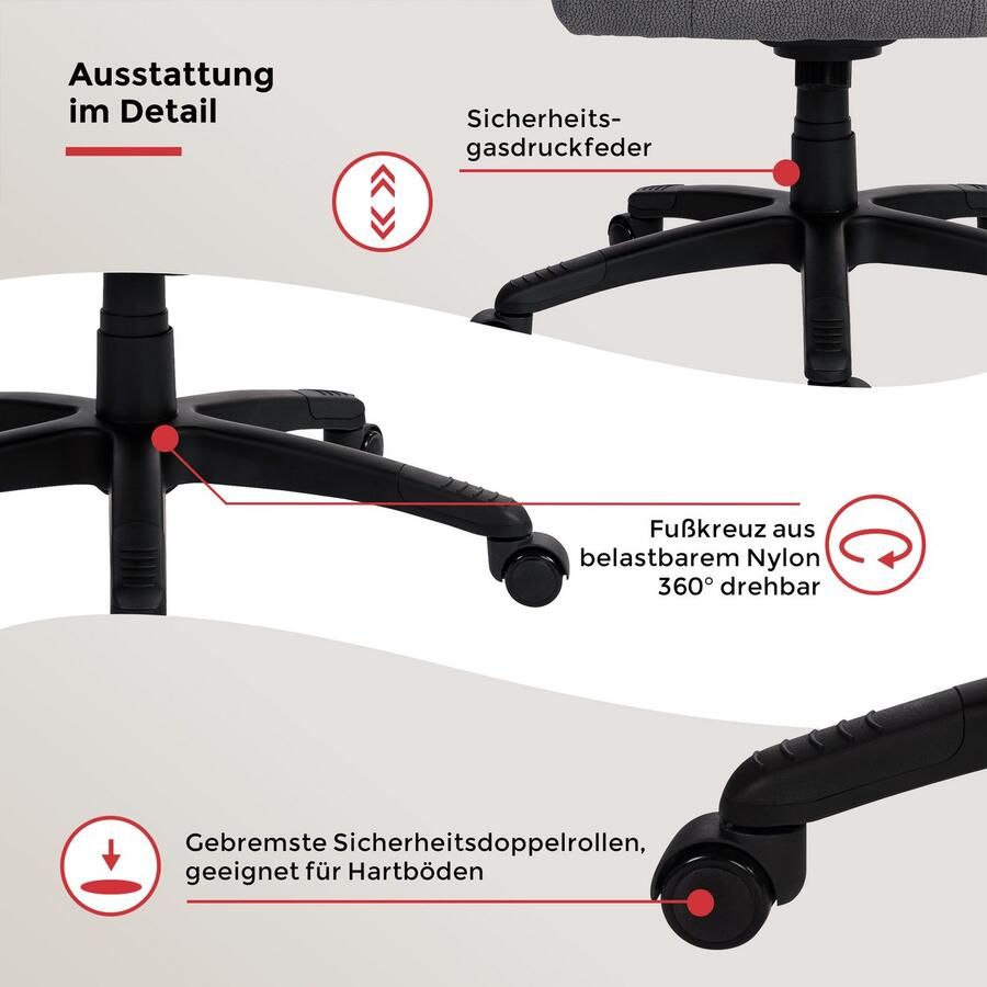 Duo Collection Bureaustoel John XXL met gestoffeerde armleuningen - Foto 4