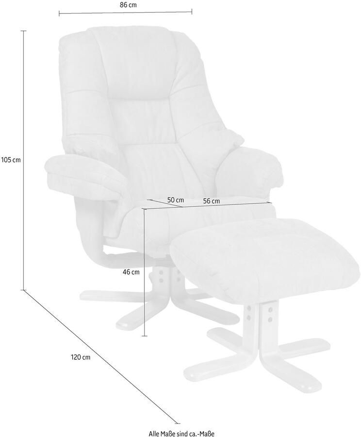 Duo Collection Relaxfauteuil Bordeaux met voetenbank en relaxfunctie 360 graden draaibaar - Foto 3