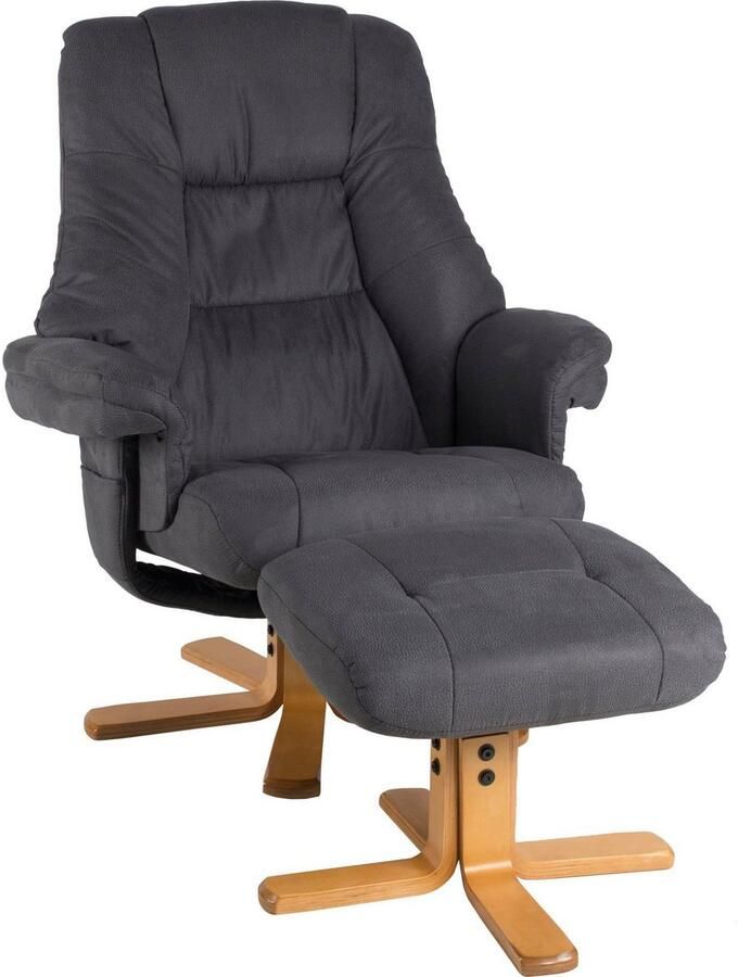 Duo Collection Relaxfauteuil Bordeaux met voetenbank en relaxfunctie 360 graden draaibaar - Foto 4
