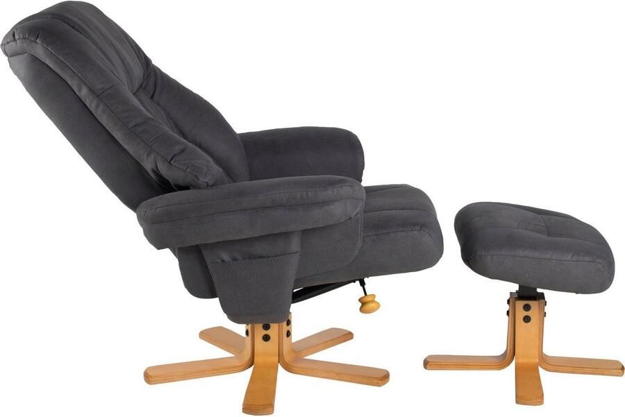 Duo Collection Relaxfauteuil Bordeaux met voetenbank en relaxfunctie 360 graden draaibaar - Foto 5