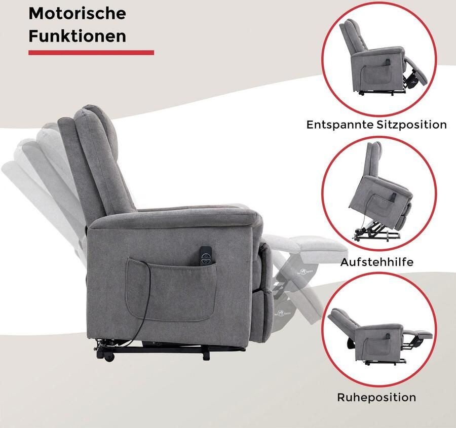 Duo Collection Relaxfauteuil Granada met elektrische opstahulp Relaxfunctie en pocketveren binnenvering met stalen nosagvering - Foto 3