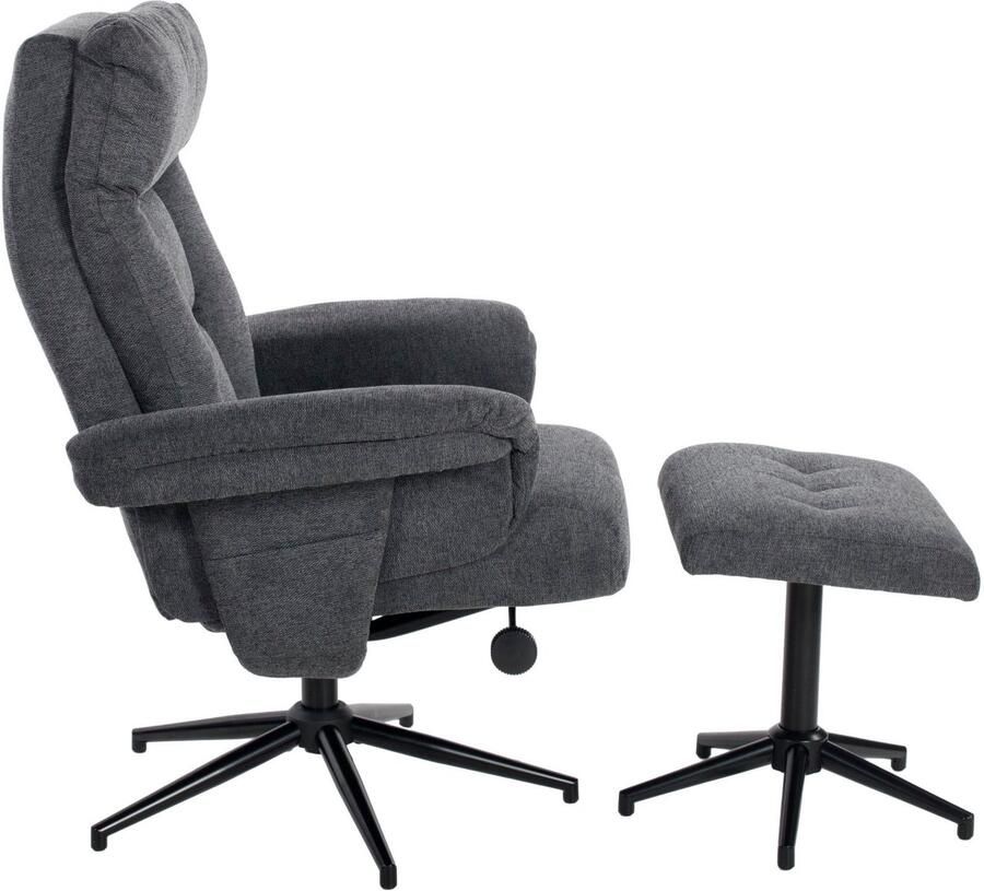 Duo Collection Relaxfauteuil Olvera met voetenbank en relaxfunctie 360 graden draaibaar