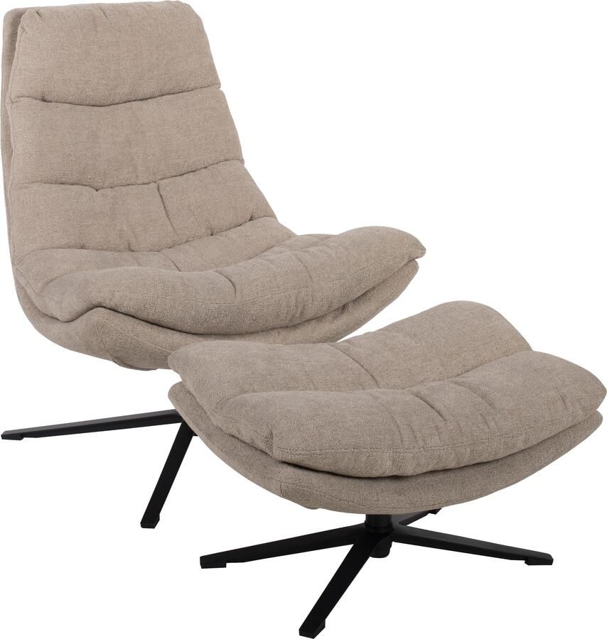 Duo Collection Relaxfauteuil PORTO 360° draaibaar dubbele bekleding met poef tot 115 kg belastbaar - Foto 5