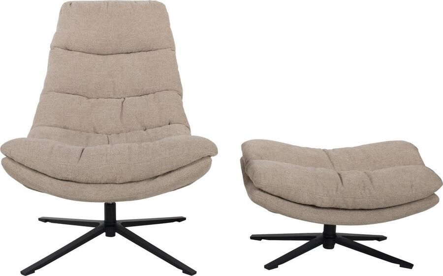 Duo Collection Relaxfauteuil PORTO 360° draaibaar dubbele bekleding met poef tot 115 kg belastbaar - Foto 4