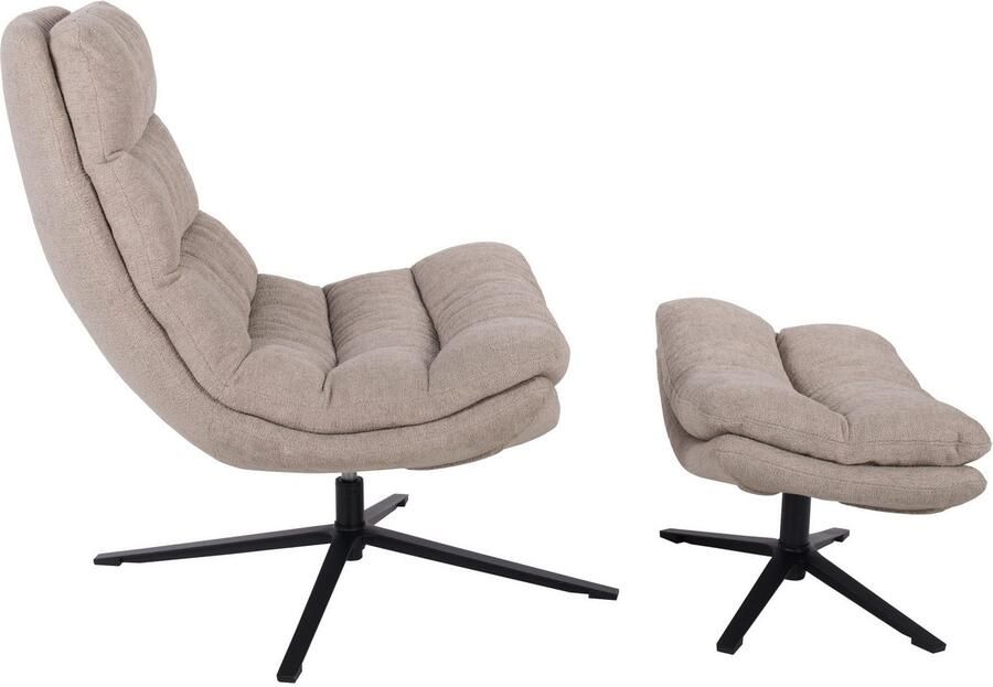 Duo Collection Relaxfauteuil PORTO 360° draaibaar dubbele bekleding met poef tot 115 kg belastbaar - Foto 3