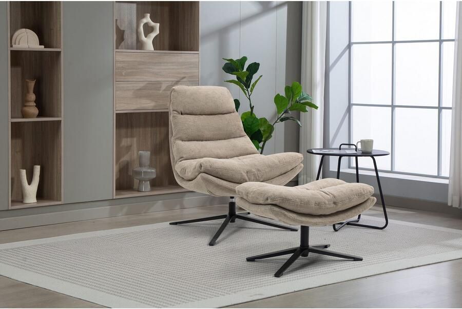 Duo Collection Relaxfauteuil PORTO 360° draaibaar dubbele bekleding met poef tot 115 kg belastbaar - Foto 11