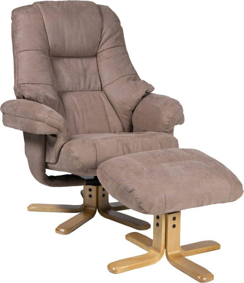 Duo Collection Relaxfauteuil Bordeaux met voetenbank en relaxfunctie 360 graden draaibaar - Foto 5