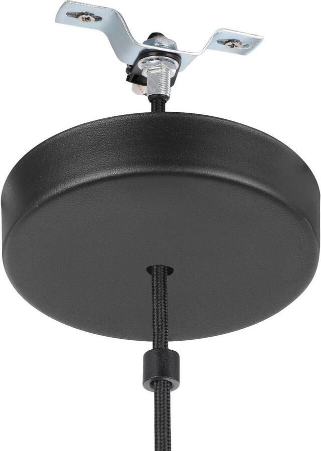 EGLO Hanglamp ALDERNEY Pendellampe Retro Stahl und Textil Hängelampe E27 Lampe Hanglamp in zwart van staal excl. E27 40W (1 stuk) - Foto 4