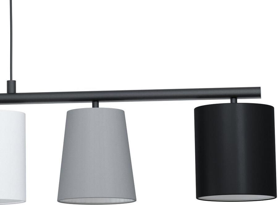 EGLO Hanglamp ALMEIDA 1 zwart l120 x h110 x b25 5 cm excl. 5 x e14 stoffen lampenkappen - Foto 6