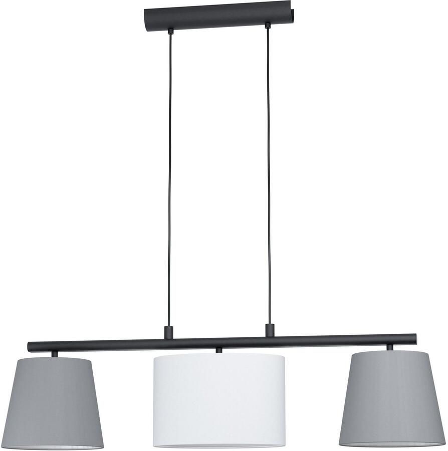 EGLO Hanglamp ALMEIDA 1 zwart l86 x h110 x b25 5 cm excl. 3x e14 (elk max. 25 w) stof - Foto 3