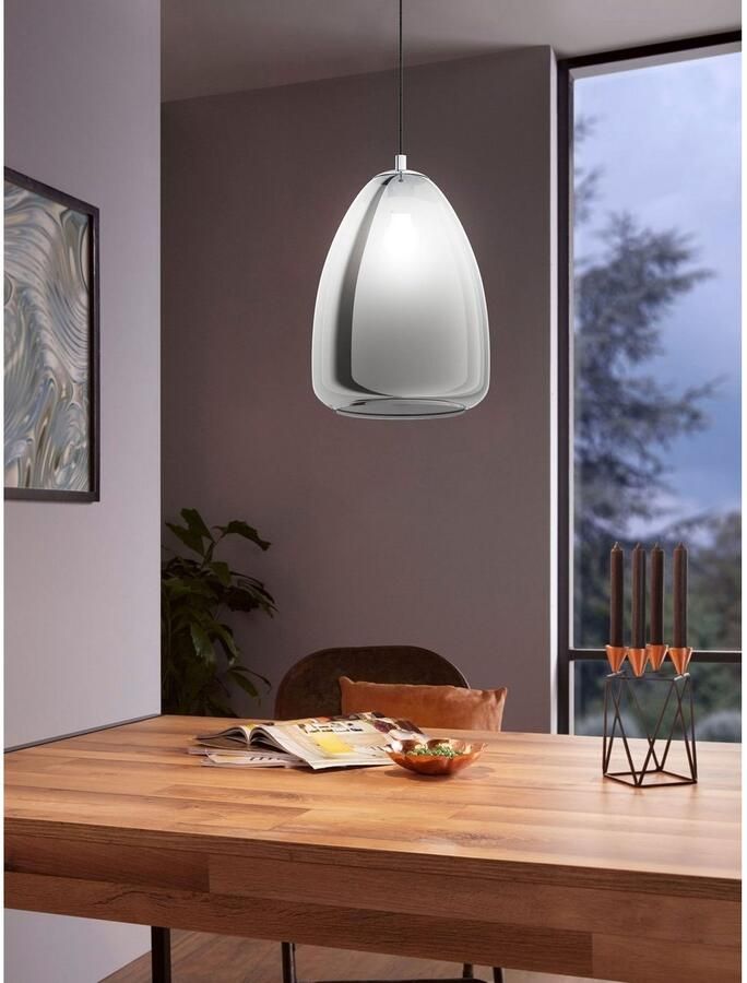 EGLO Hanglamp ALOBRASE chroom ø30 x h110 cm hanglamp eettafellamp keuken - Foto 2