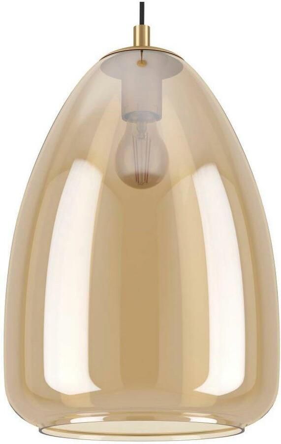 EGLO Hanglamp ALOBRASE Pendellampe Stahl und Glas Esstischlampe E27 IP20 Lampe Hanglamp eettafel van metaal en beslagen glas E27 Ø 30 cm (1 stuk) - Foto 4