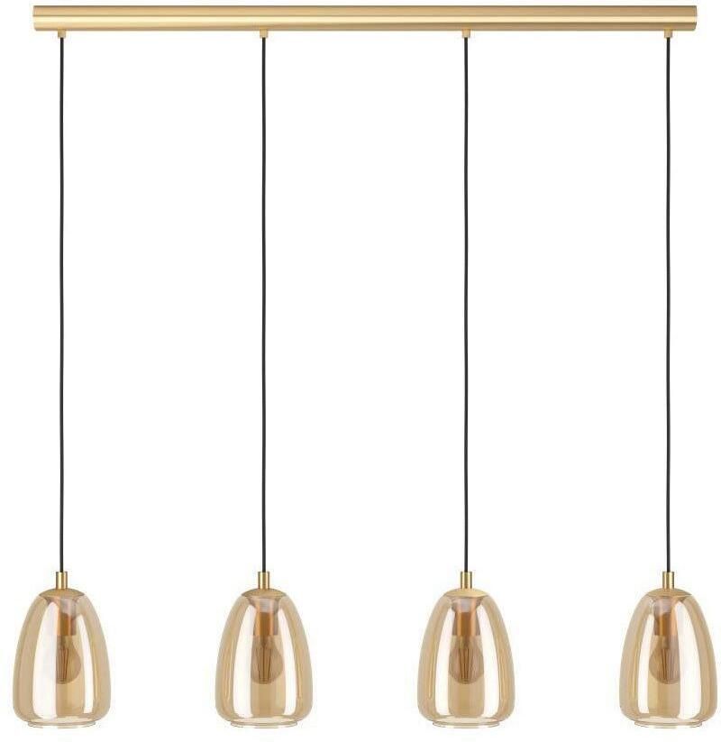 EGLO Hanglamp ALOBRASE Pendellampe Stahl und Glas Esstischlampe E27 IP20 Lampe Hanglamp van metaal en beslagen glas E27 fitting 108 cm (1 stuk) - Foto 3
