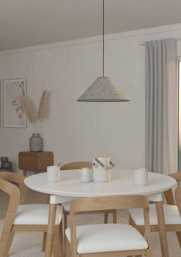 EGLO Hanglamp ALSAGER Hanglamp vilt in grijs en metaal in zwart E27 fitting Ø 41 cm (1 stuk) - Foto 4