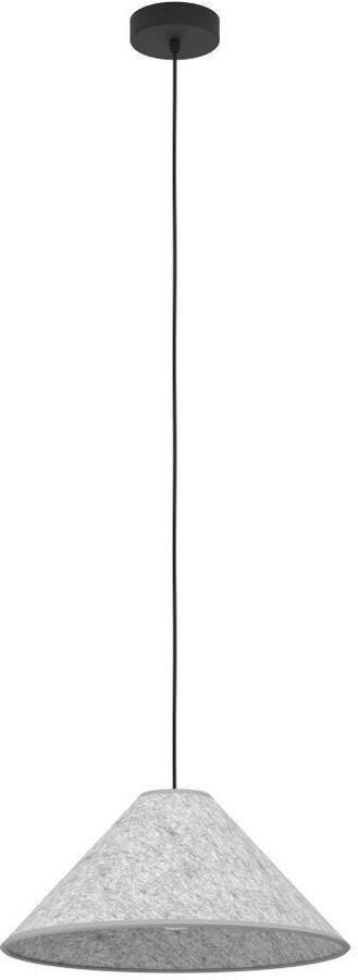 EGLO Hanglamp ALSAGER Hanglamp vilt in grijs en metaal in zwart E27 fitting Ø 41 cm (1 stuk) - Foto 3