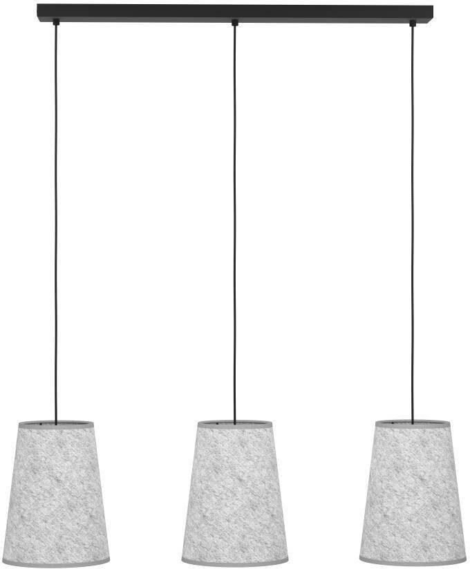 EGLO Hanglamp ALSAGER Hanglamp vilt in grijs en metaal in zwart E27 fitting 91 cm (1 stuk) - Foto 3
