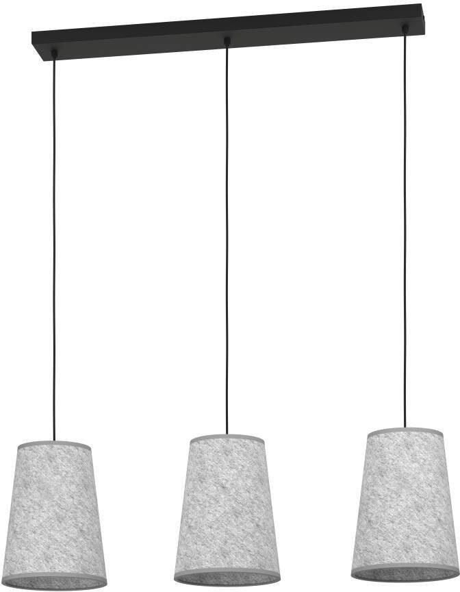 EGLO Hanglamp ALSAGER Hanglamp vilt in grijs en metaal in zwart E27 fitting 91 cm (1 stuk) - Foto 2