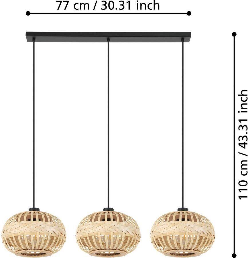 EGLO Hanglamp AMSFIELD 1 Hanglamp in zwart van staal excl. E27 40W (1 stuk) - Foto 3
